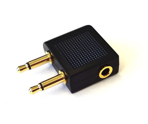 Adattatore aereo DINIC 2x jack da 3,5 mm a