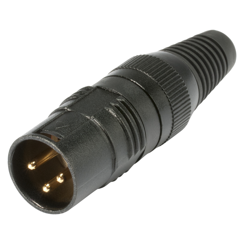 REAN XLR Kabelstecker 3-polig, schwarz verchromtes Gehäuse | XLR-Stecker günstig kaufen